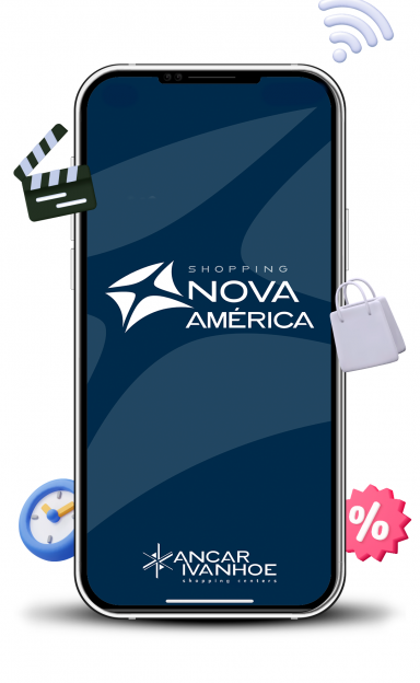 O aplicativo do Shopping Nova América confere vantagens exclusivas, como ofertas e acesso a eventos.